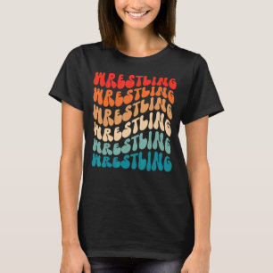 Groovy Retro Wrestling Girl Retro 70s Hippie Boho T-shirt