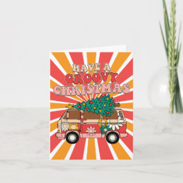 groovy retro xmas -Kerstkaart Kaart