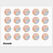 Groovy Retro zeven is een Vibe Rainbow Ronde Sticker (Vel)