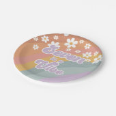 Groovy Retro zeven is een Vibe Regenboog Papieren Bordje (Gekanteld)