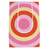 Groovy Retro Zeventiger Cirkel Medium Cadeauzakje (Achterkant)