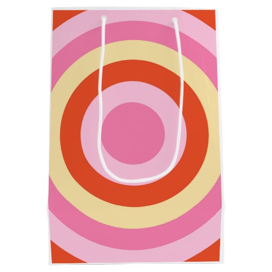 Groovy Retro  Zeventiger Cirkel Medium Cadeauzakje (Achterkant)