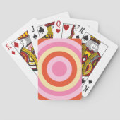 Groovy Retro Zeventiger Layered Circle Pokerkaarten (Achterkant)