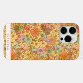 Groovy Retro Zomer Protea En Madeliefjes Patroon iPhone Hoesje (Achterkant horizontaal)