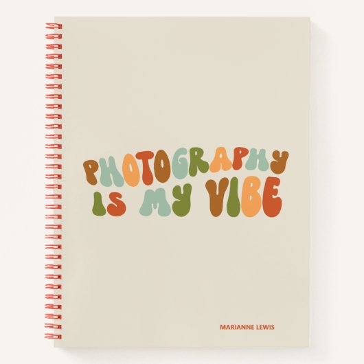 Groovy retrofotografie is mijn vibe, fotograaf notitieboek (Voorkant)
