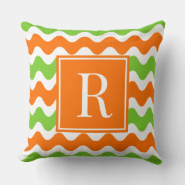 Groovy Ric Rac Streep - Horizontaal Oranje & Limoe Kussen