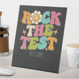 Groovy Rock over de Motivatie testdag Reclamebord Met Voetstuk