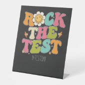 Groovy Rock over de Motivatie testdag Reclamebord Met Voetstuk (Voorkant)