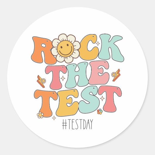 Groovy Rock over de Motivatie testdag Ronde Sticker (Voorkant)
