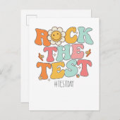 Groovy Rock over de Motivatie testdag Uitnodiging Briefkaart (Voorkant / Achterkant)