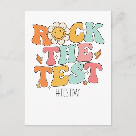 Groovy Rock over de Motivatie testdag Uitnodiging Briefkaart (Voorkant)