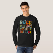 Groovy Rock The Test Motivational Retro Teachers T T-shirt (Voorkant volledig)