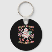 Groovy Rocking Around Clroom Teacher Christmas Tre Sleutelhanger (Voorkant)