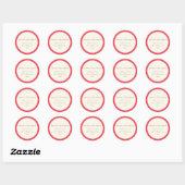 Groovy Rode Roze Retro Schattig Aangepaste Naam Ke Ronde Sticker (Vel)