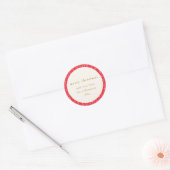 Groovy Rode Roze Retro Schattig Aangepaste Naam Ke Ronde Sticker (Envelop)