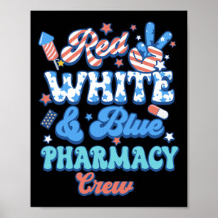 Groovy Rode Witte Blauwe Apotheek Crew Apotheker 4 Poster