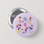 Groovy Roller Disco Feest Retro 80s Dansende Mense Ronde Button 5,7 Cm (Voorkant /achterkant)