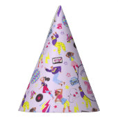 Groovy Roller Disco Lila Party Millennial Retro Feesthoedjes (Links)