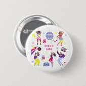 Groovy Roller Disco Lila Party Millennial Retro Ronde Button 5,7 Cm (Voorkant /achterkant)