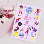 Groovy Roller Disco meisje Paarse Party Retro Kaart<br><div class="desc">Groovy Verjaardag meisje feest uitnodiging thema voor uw perfecte 80's 90's Roller Disco Millennial Retro viering lief 16. Origineel kunstwerk van Caroline Bonne Müller.</div>