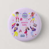 Groovy Roller Disco Paarse Feest Millennial Retro Ronde Button 5,7 Cm (Voorkant)