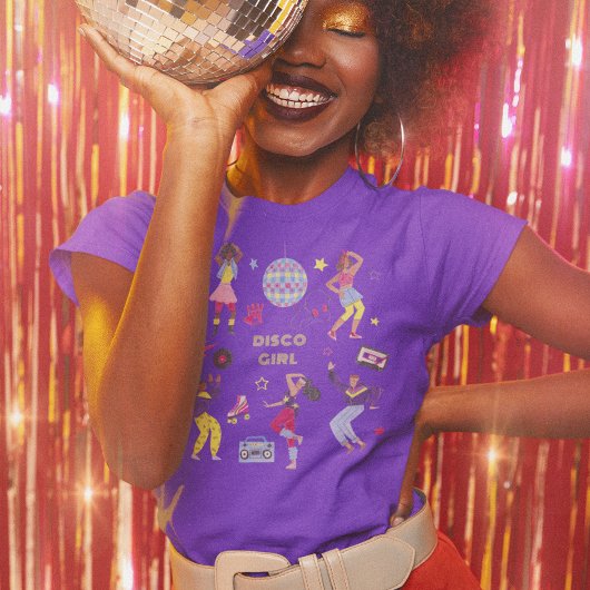 Groovy Roller Disco Paarse Feest Millennial Retro T-shirt