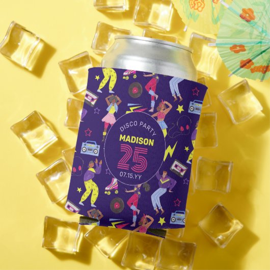 Groovy Roller Disco Paarse Party Millennial Retro Blikjeskoeler (Insitu Zomer)