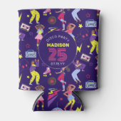 Groovy Roller Disco Paarse Party Millennial Retro Blikjeskoeler (Voorkant)