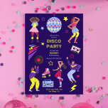 Groovy Roller Disco Paarse Party Millennial Retro Kaart<br><div class="desc">Retro Groovy Verjaardagsthema voor uw perfecte 80's 90's Roller Disco Millennial Retro viering lief 16. Origineel kunstwerk van Caroline Bonne Müller.</div>