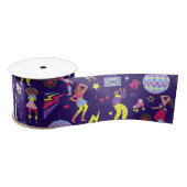 Groovy Roller Disco Paarse Party Millennial Retro Satijnen Lint (Spoel)