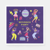 Groovy Roller Disco Paarse Party Millennial Retro Servet (Voorkant)