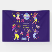 Groovy Roller Disco Paarse Party Millennial Retro Spandoek (Horizontaal)