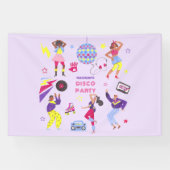 Groovy Roller Disco Paarse Party Millennial Retro Spandoek (Horizontaal)
