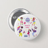 Groovy Roller Disco Paarse Retro Feestje Millennia Ronde Button 5,7 Cm (Voorkant /achterkant)
