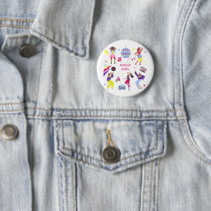 Groovy Roller Disco Paarse Retro Feestje Millennia Ronde Button 5,7 Cm