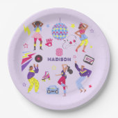 Groovy Roller Disco Party Retro 80s Disco bal Papieren Bordje (Voorkant)