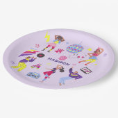 Groovy Roller Disco Party Retro 80s Discoball Papieren Bordje (Gekanteld)