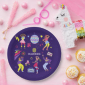Groovy Roller Disco Party Retro 80s Discoball Papieren Bordje (Feest)
