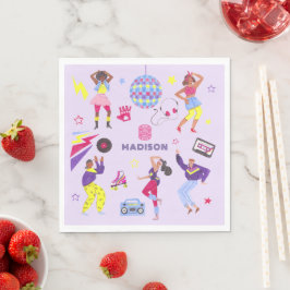 Groovy Roller Disco Party Retro 80s Discoball Servet