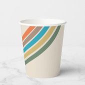 Groovy Roller Schaatsen Party Cups | Strepen Papieren Bekers (Achterkant)