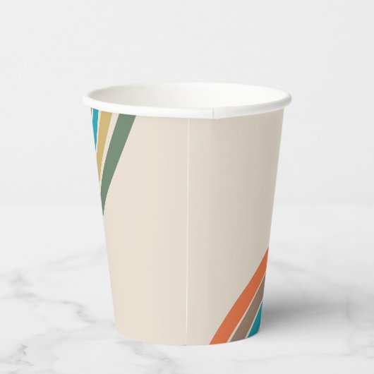 Groovy Roller Schaatsen Party Cups | Strepen Papieren Bekers (Rechts)