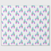 Groovy Roller Schaatsen Pattern Cadeaupapier (Vlak)
