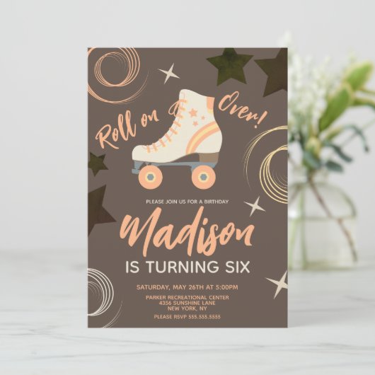 Groovy Roller Schaatsen Rollerskating Kaart (Staand voorkant)