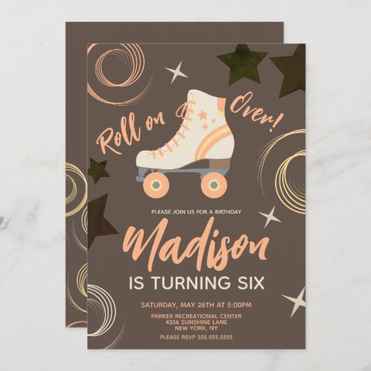 Groovy Roller Schaatsen Rollerskating Kaart (Voorkant / Achterkant)