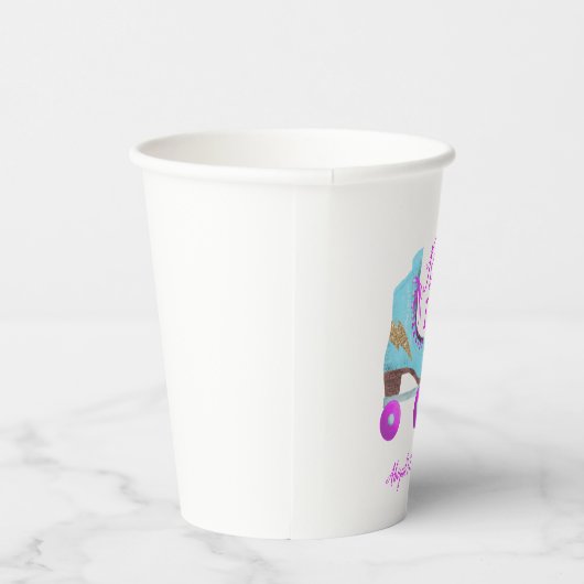 Groovy Roller Skating Birthday Party Papieren Bekers (Rechts)