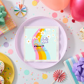 Groovy Rollerskating Retro Rainbow Birthday Servet