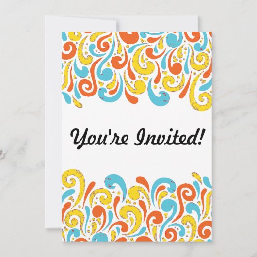 Groovy Rolschaatsen Party Uitnodigingen (Achterkant)