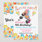 Groovy Rolschaatsen Party Uitnodigingen (Voorkant / Achterkant)