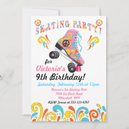 Groovy Rolschaatsen Party Uitnodigingen