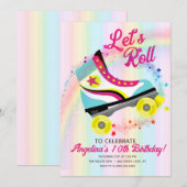 Groovy Rolschaatsen Verjaardag Kaart (Voorkant / Achterkant)